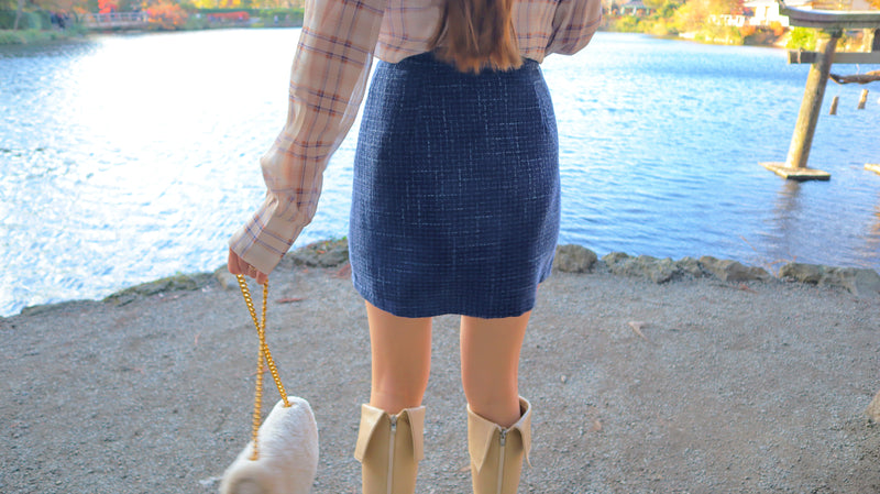 Indigo Button Up Mini Skirt