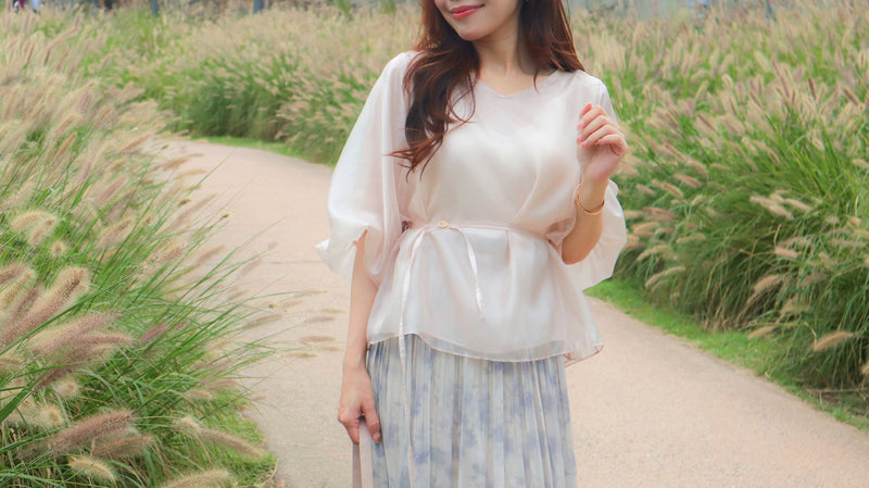 < M A D E > Breezing Organza Sheer Blouse