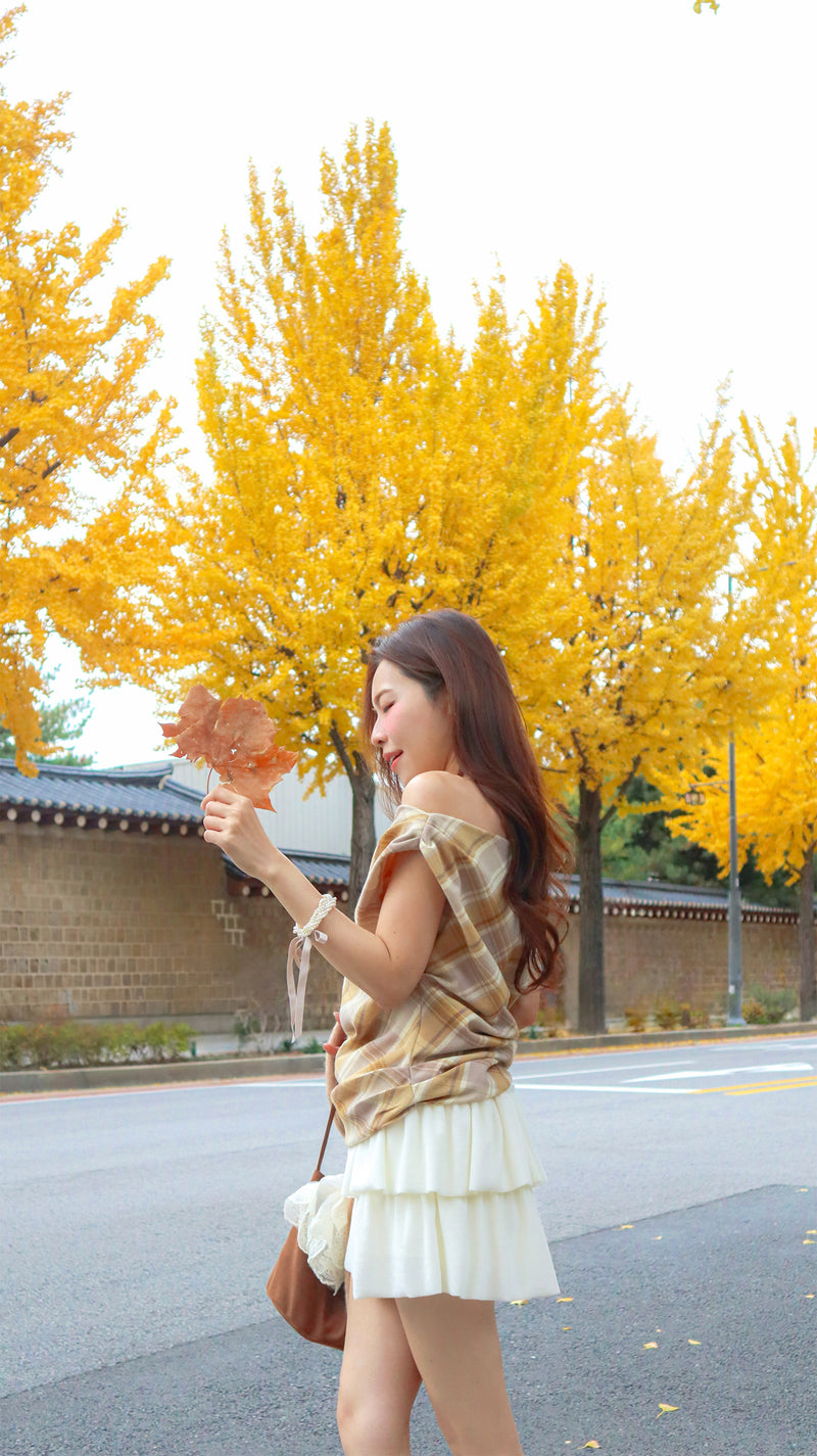 Vanilla Cloud Velvet Mini Skirt