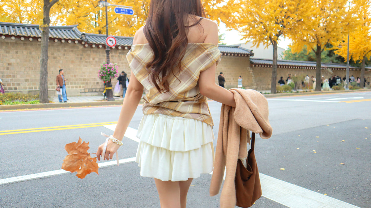 Vanilla Cloud Velvet Mini Skirt