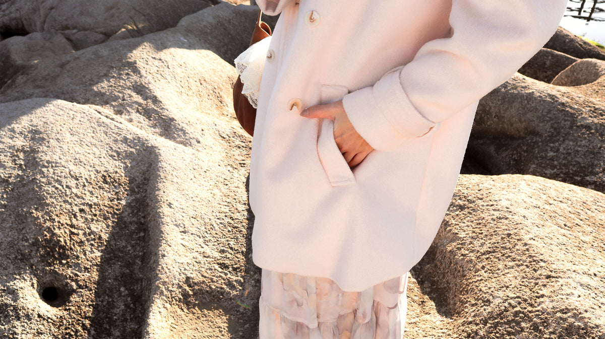 < M A D E > Sugar Blush Woollen Midi Coat