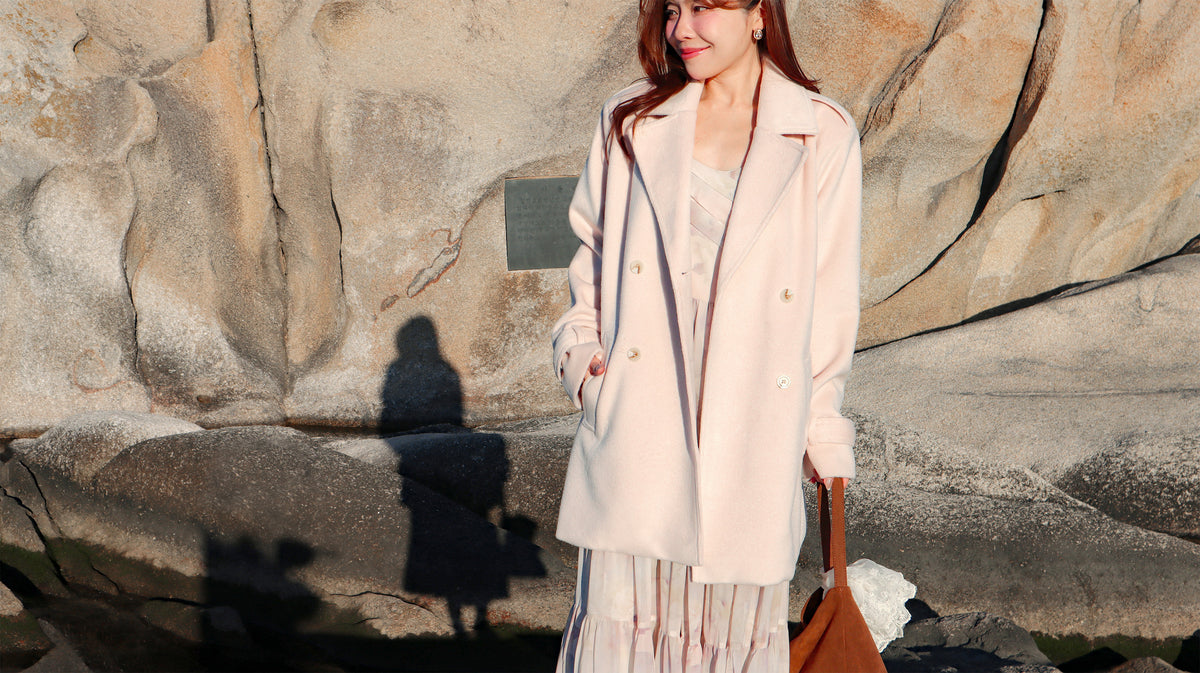 < M A D E > Sugar Blush Woollen Midi Coat