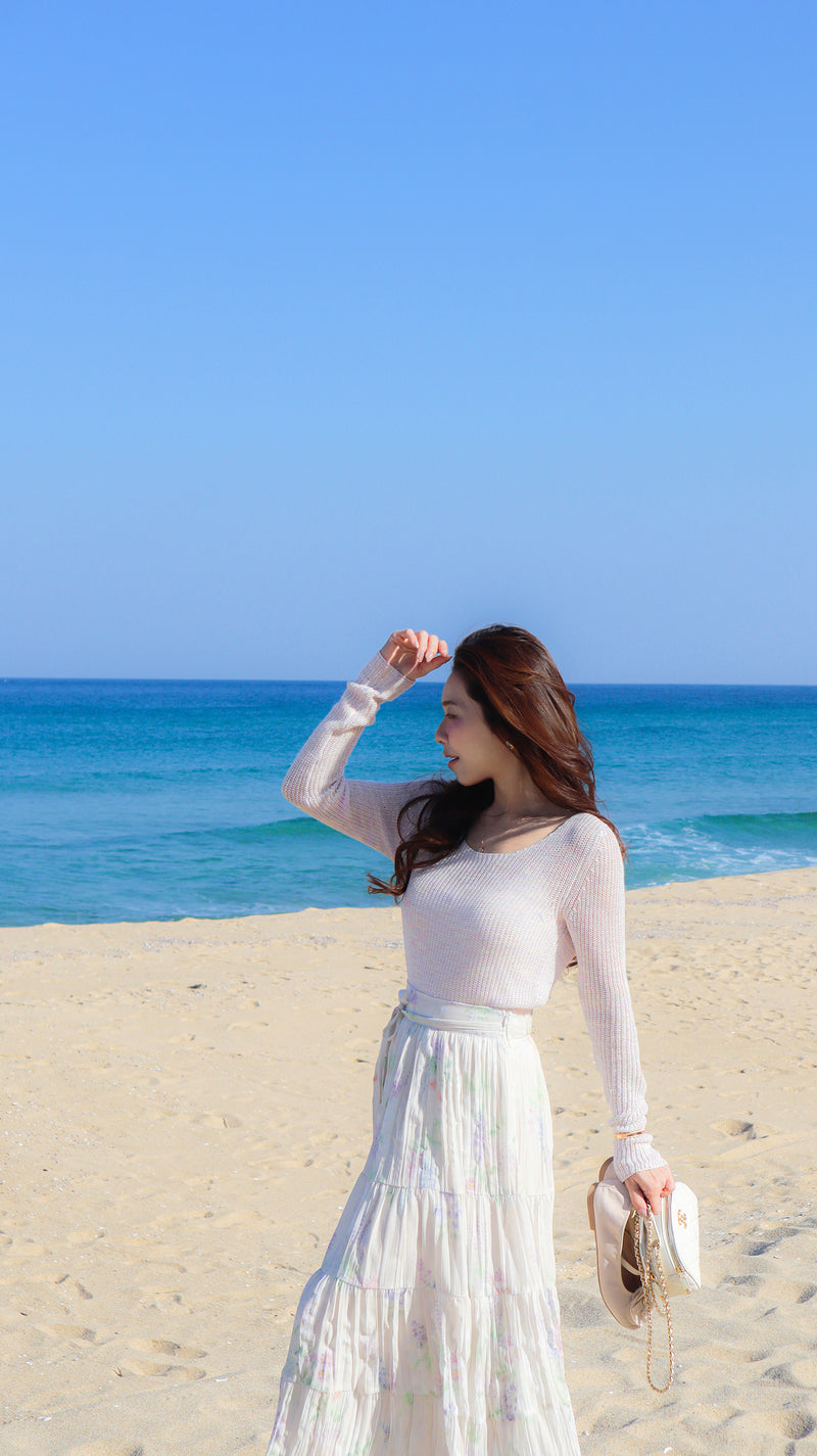 < M A D E > Rainbow Dew Wrinkle Skirt