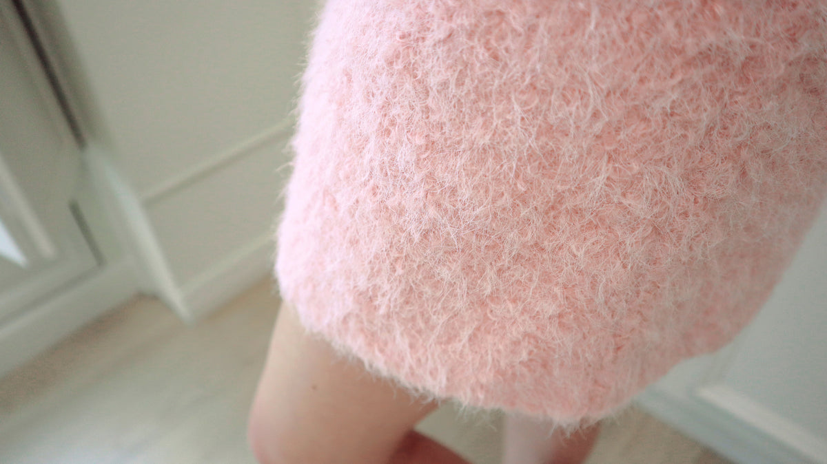 Bubble Gum Fluffy Mini Skirt