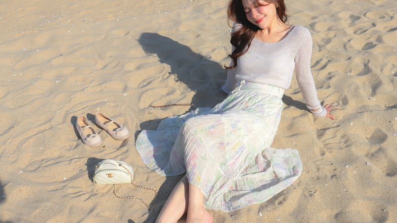 < M A D E > Rainbow Dew Wrinkle Skirt