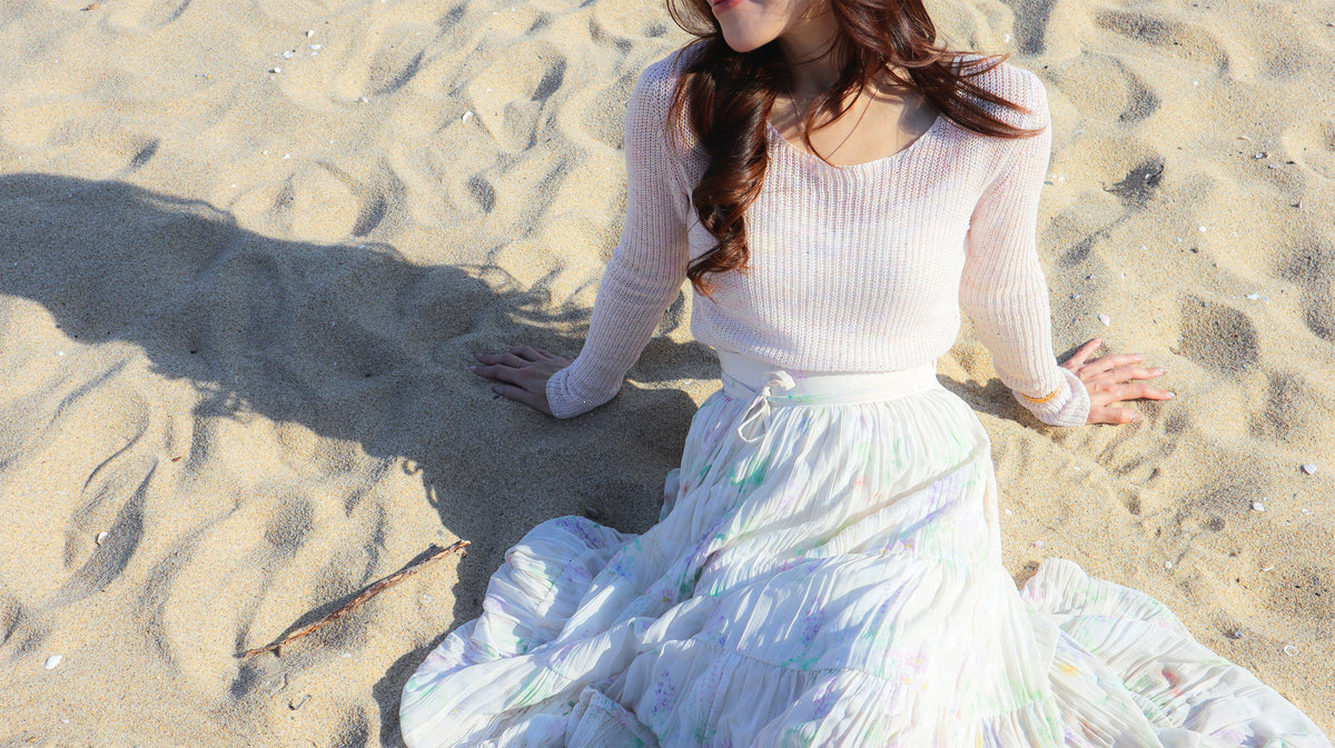 < M A D E > Rainbow Dew Wrinkle Skirt