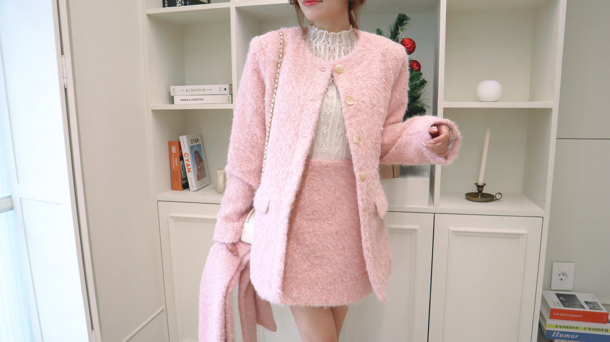 Bubble Gum Fluffy Mini Skirt