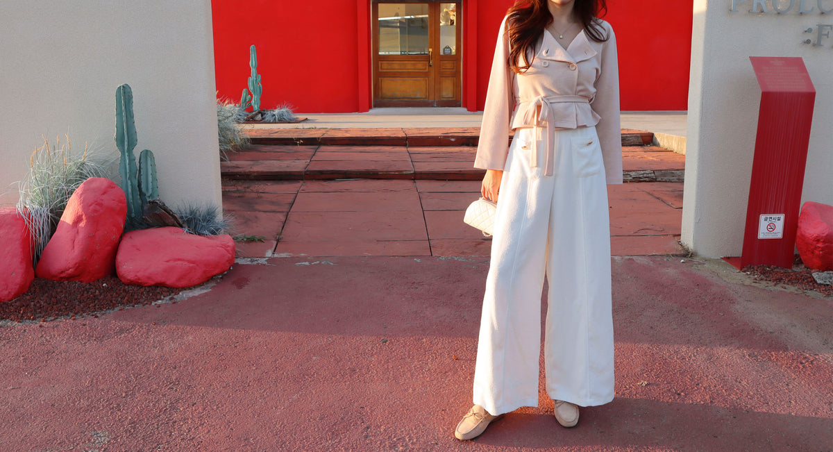 < M A D E > Snowy Days Tweedie Slacks