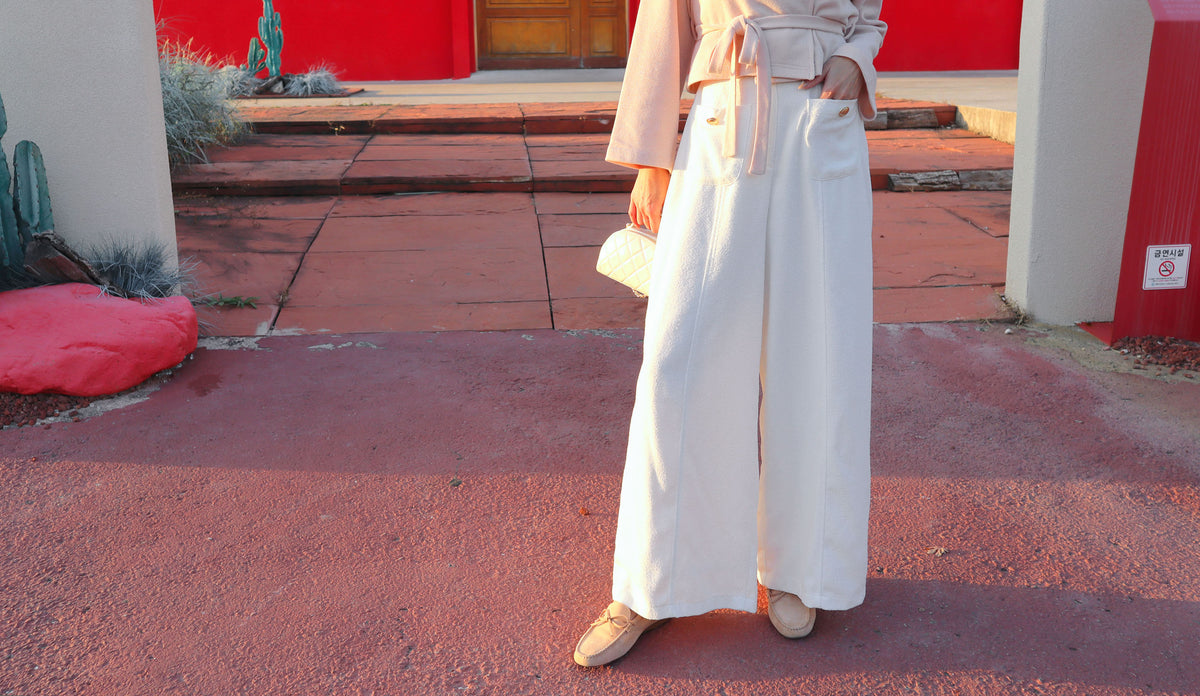 < M A D E > Snowy Days Tweedie Slacks