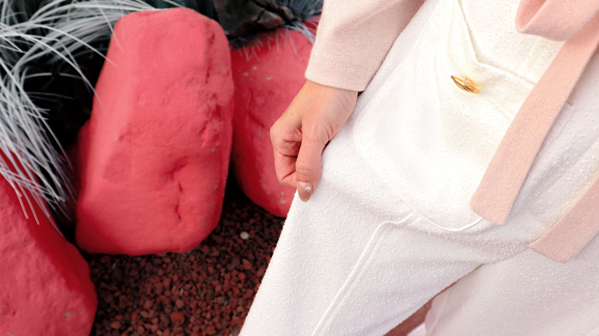 < M A D E > Snowy Days Tweedie Slacks