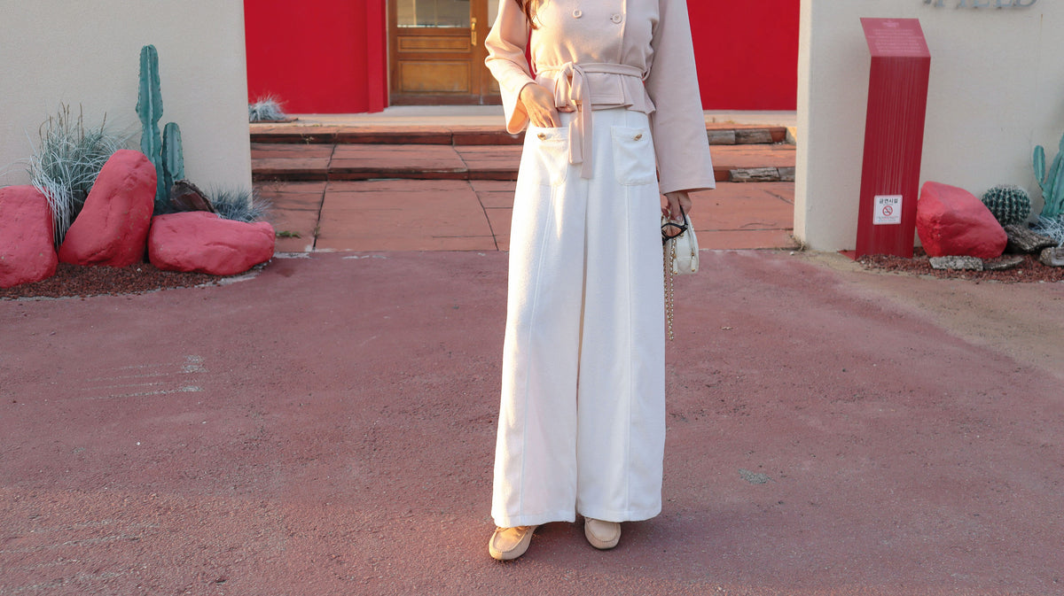 < M A D E > Snowy Days Tweedie Slacks