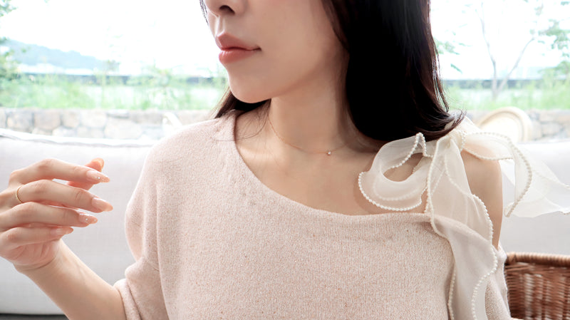 < M A D E > Fig Sparkling Tea Knitted Top