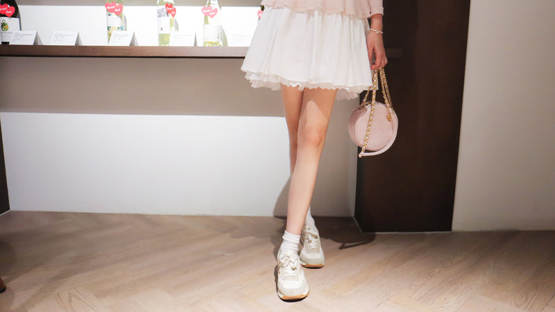 Flary White Cotton Skirt