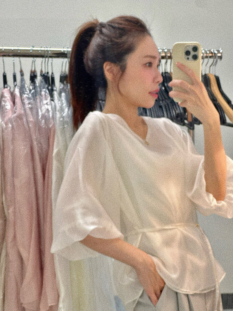 < M A D E > Breezing Organza Sheer Blouse