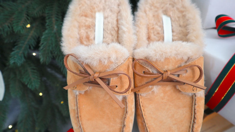 Teddy Bear Suede Mules