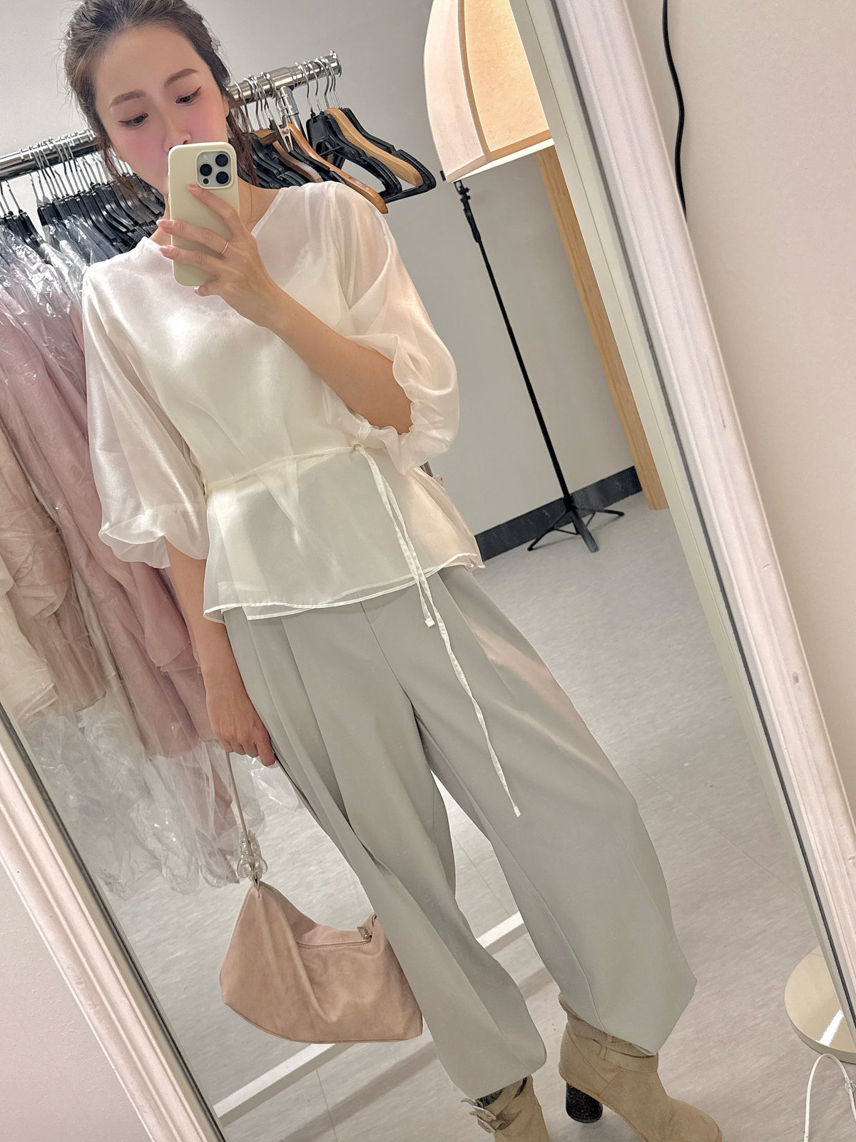 < M A D E > Breezing Organza Sheer Blouse