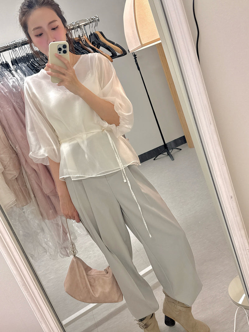 < M A D E > Breezing Organza Sheer Blouse