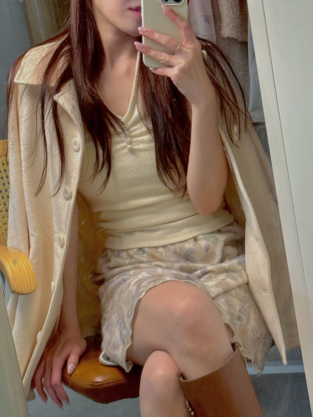 < M A D E > Precious Paint Fleece Skirt