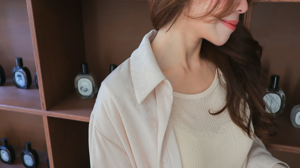 < M A D E >Velvet Luxe Coat Blouse