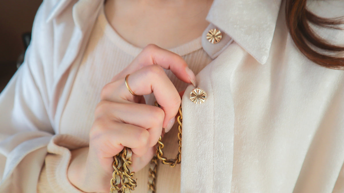 < M A D E >Velvet Luxe Coat Blouse