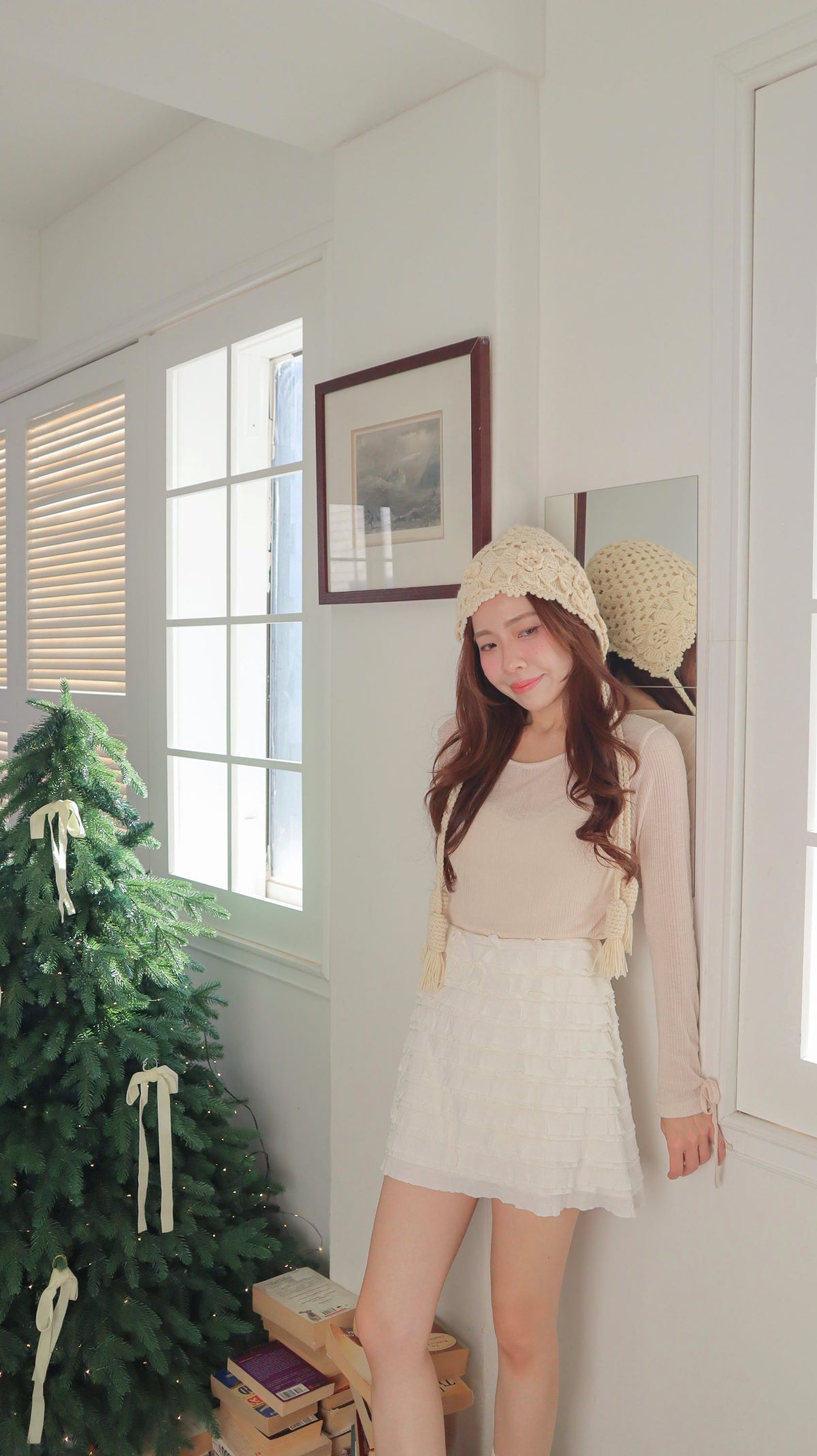 Whipped Vanila Crepe Mini Skirt