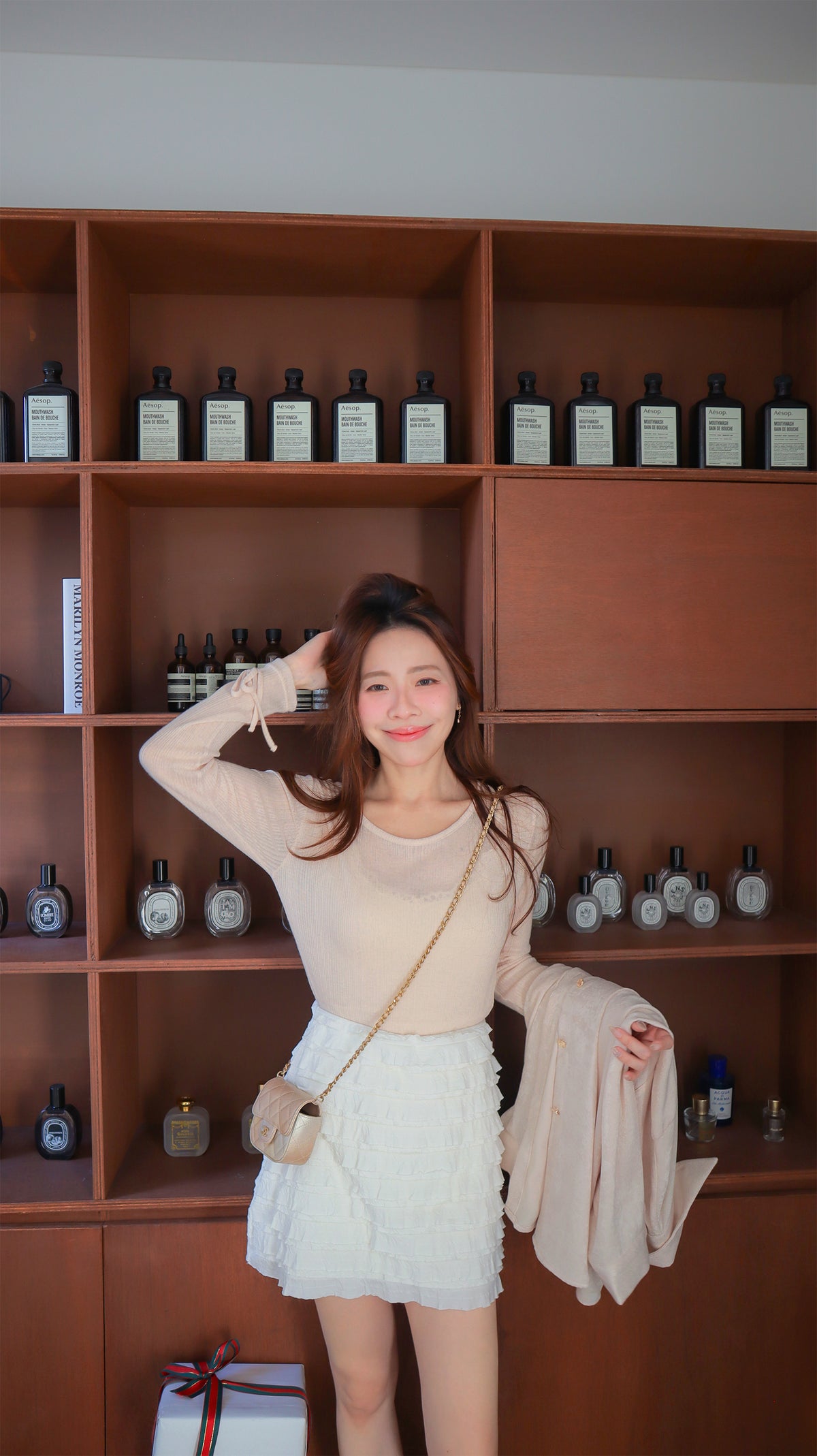 Whipped Vanila Crepe Mini Skirt