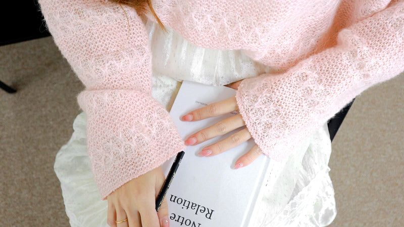 Powdery Pom Knitted Top