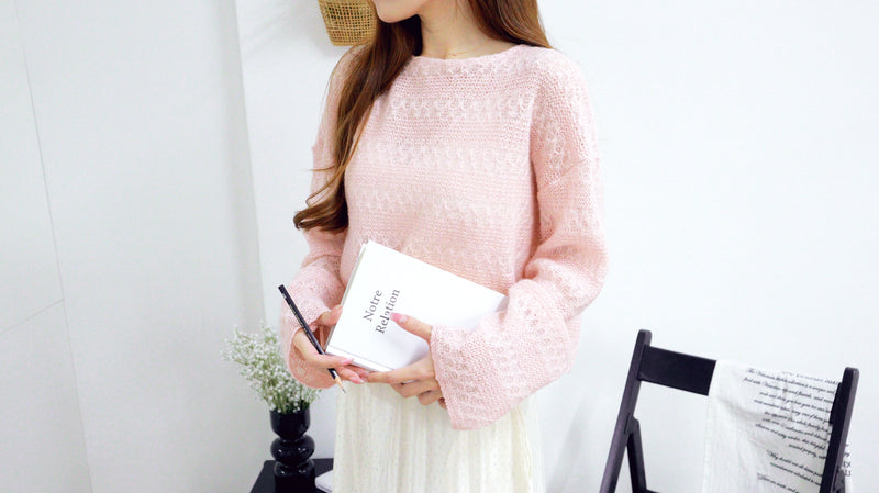 Powdery Pom Knitted Top