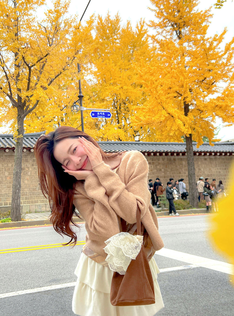 Vanilla Cloud Velvet Mini Skirt