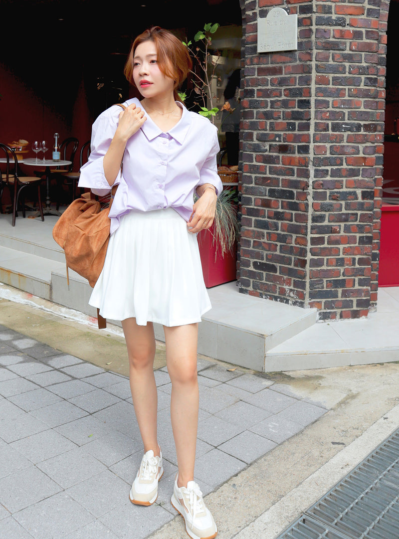 Pleated Low Waist Mini Skirt