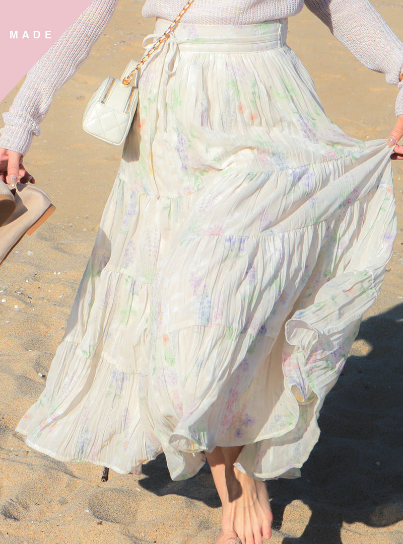 < M A D E > Rainbow Dew Wrinkle Skirt