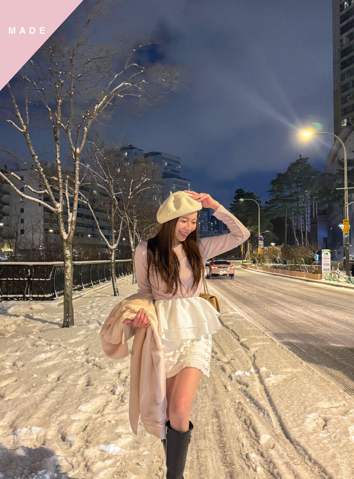 < M A D E > Snowfield Patched Top