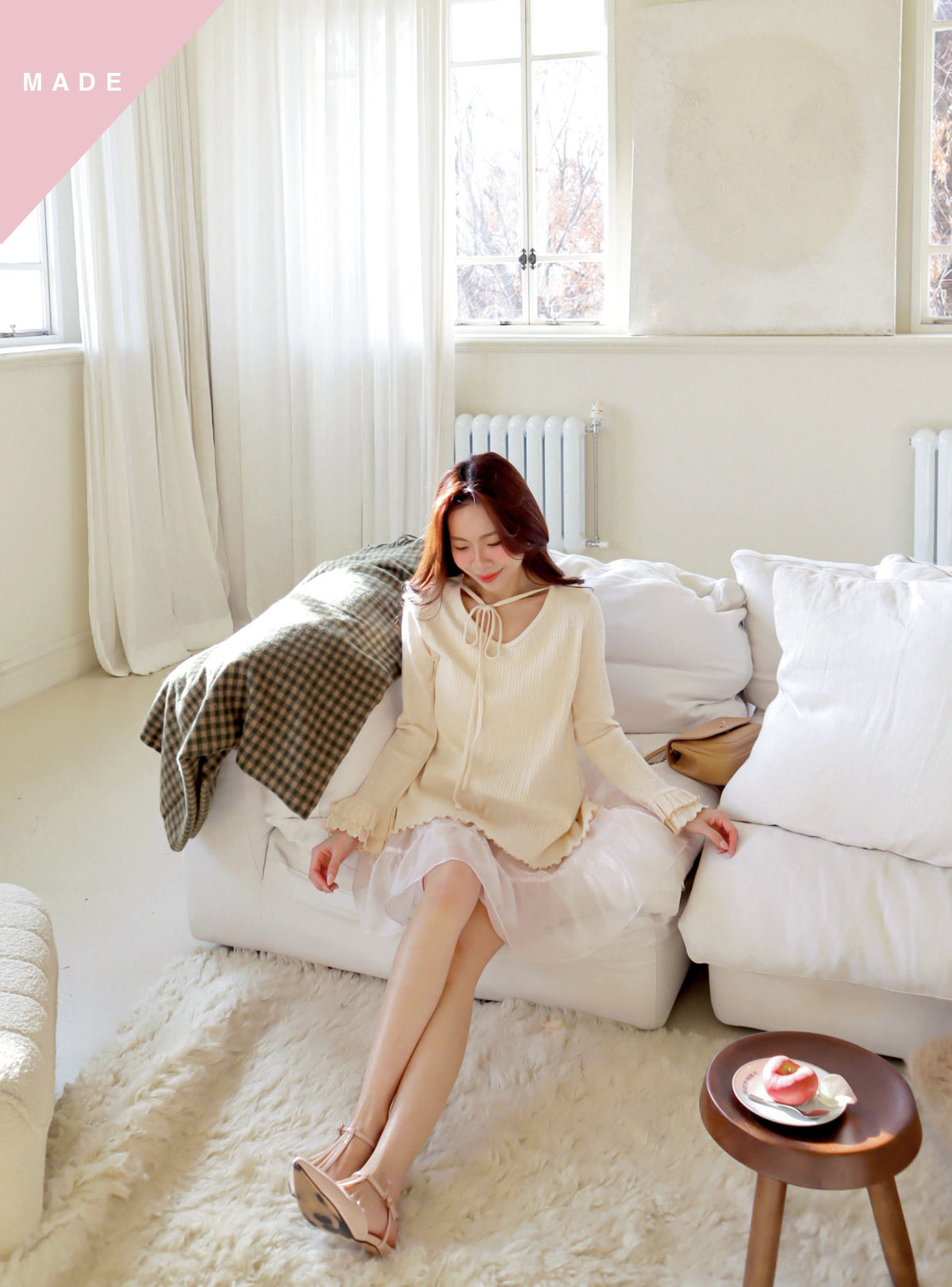 < M A D E > Unmelted Ribbed Midi Top