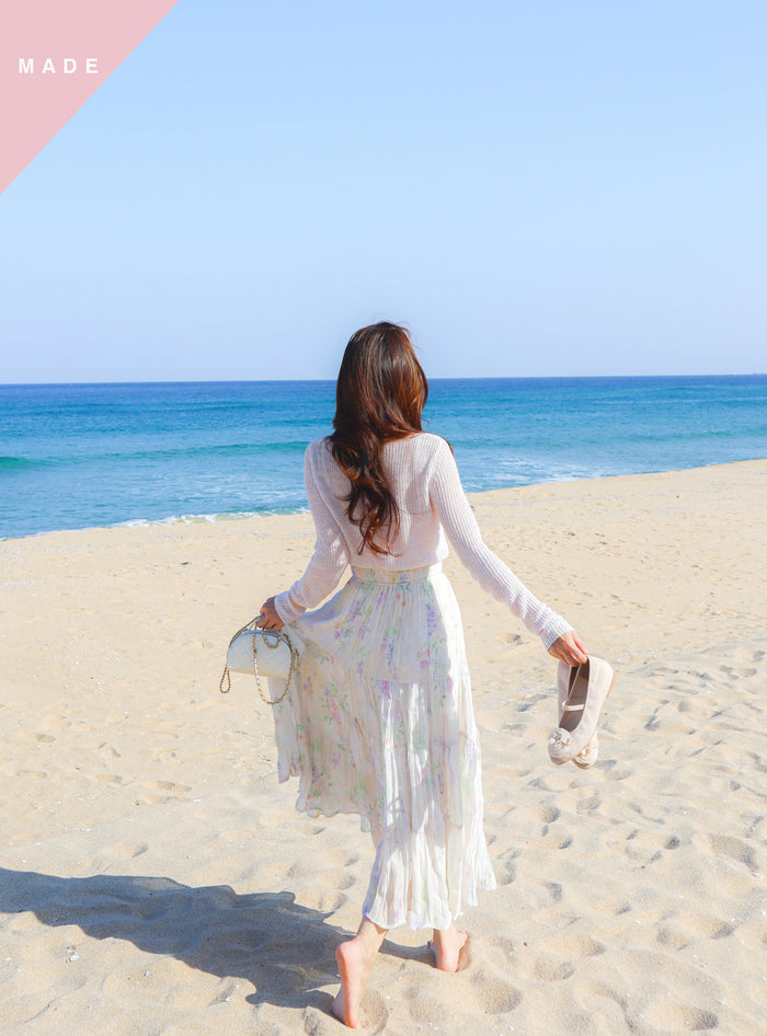 < M A D E > Rainbow Dew Wrinkle Skirt