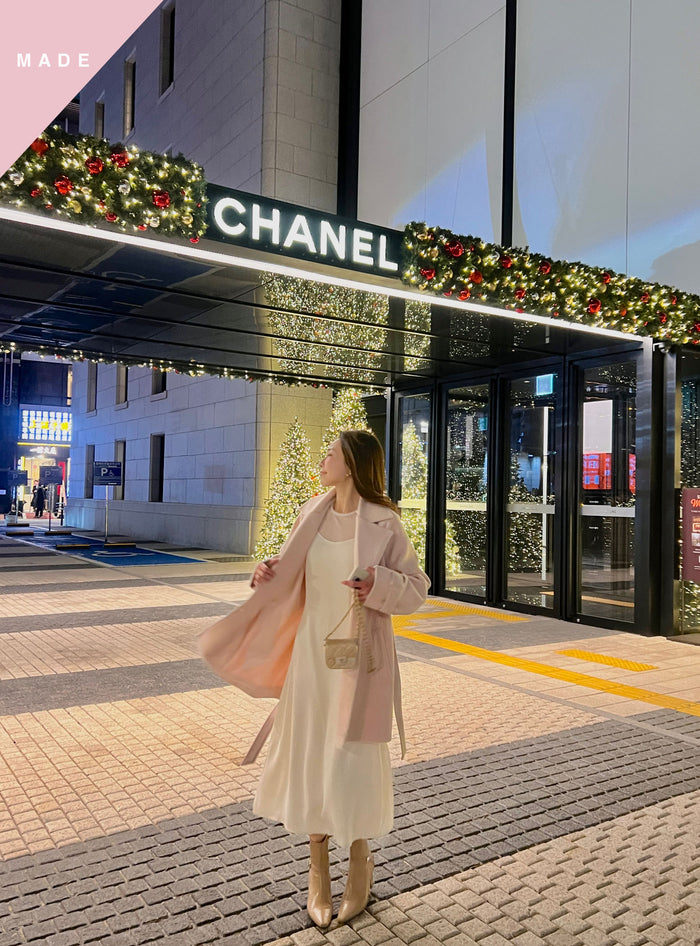 < M A D E > Sugar Blush Woollen Midi Coat