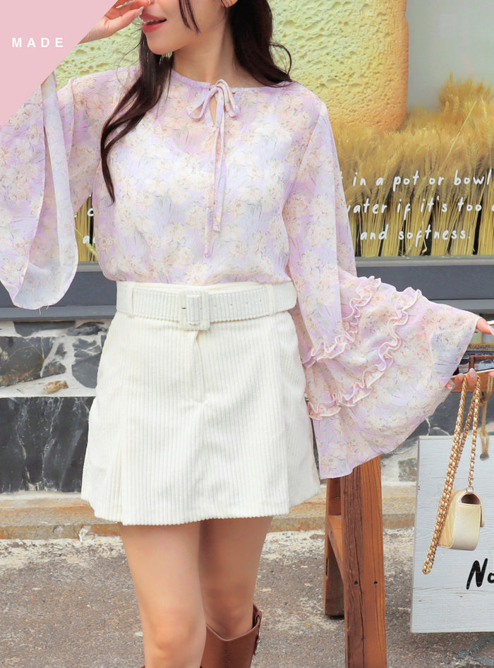 < M A D E > Monet Lake Chiffon Blouse