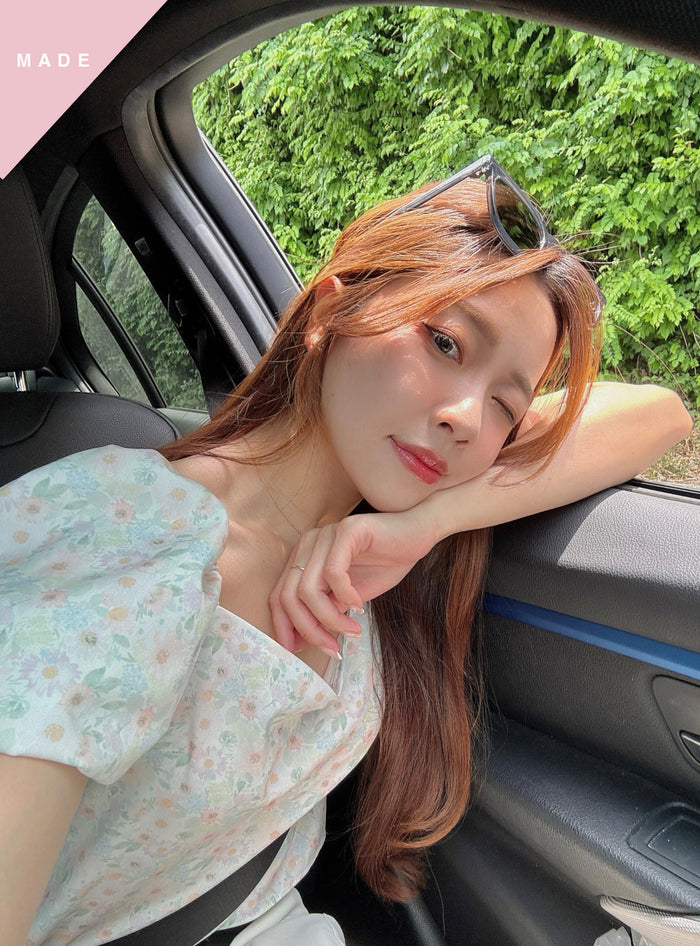 < M A D E > Pastel Cream Bubble Blouse