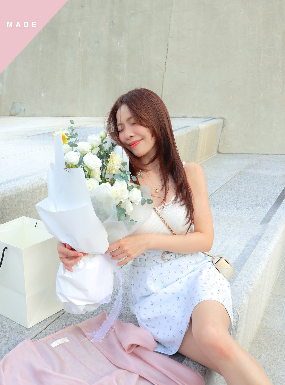 < M A D E > Freesia Roses Pencil Skirt