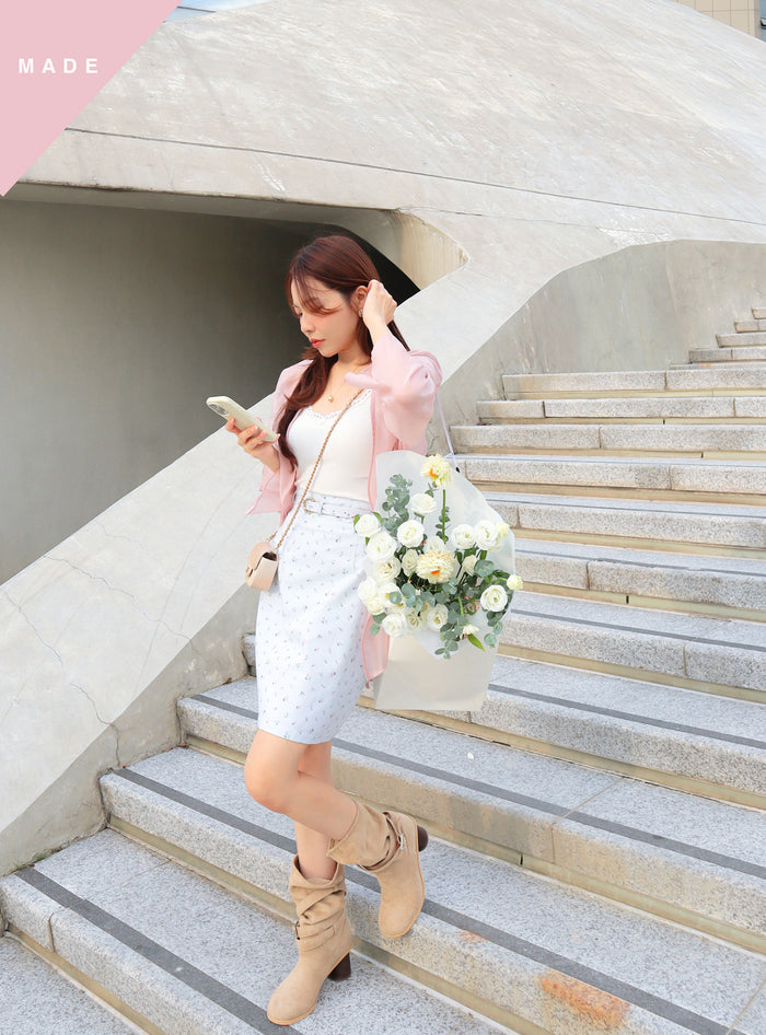 < M A D E > Freesia Roses Pencil Skirt