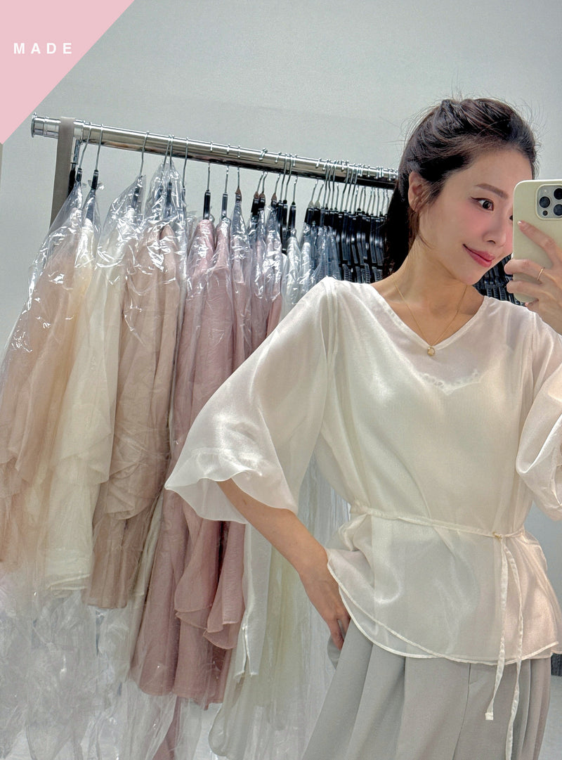 < M A D E > Breezing Organza Sheer Blouse