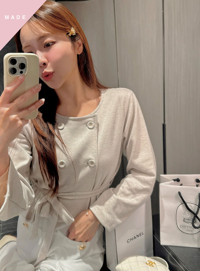 < M A D E > The Shinny Trench Cardigan