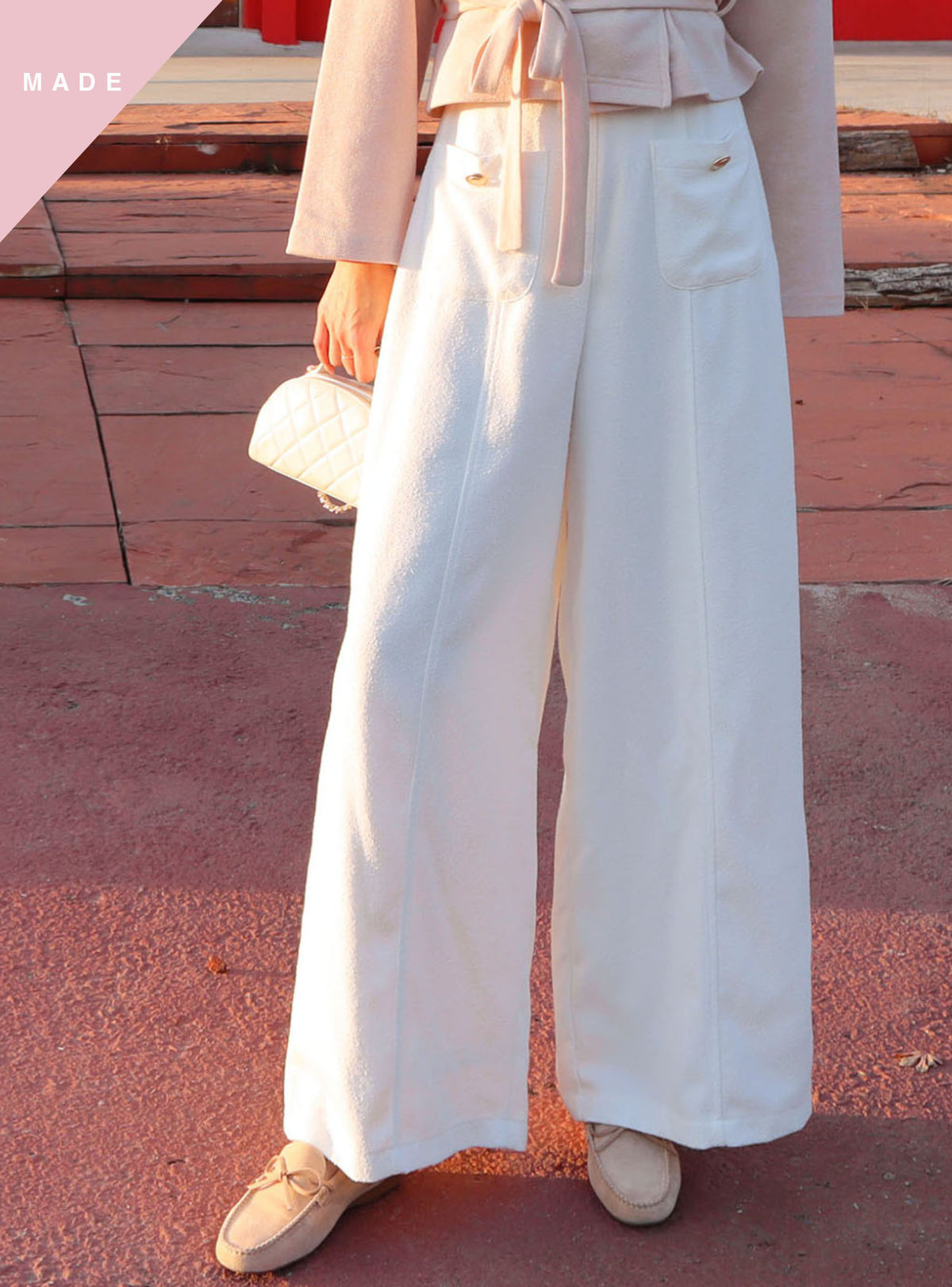 < M A D E > Snowy Days Tweedie Slacks