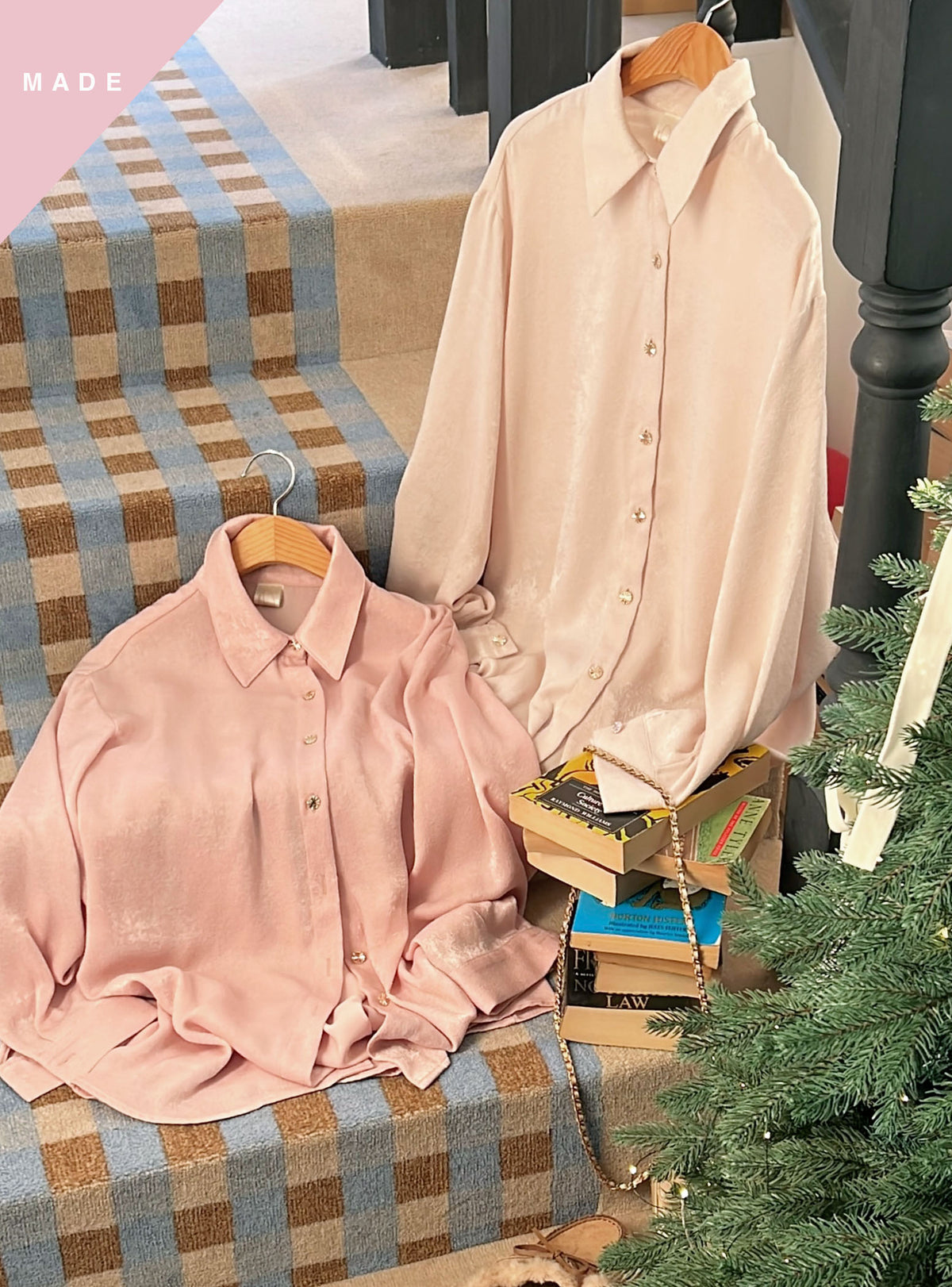 < M A D E >Velvet Luxe Coat Blouse