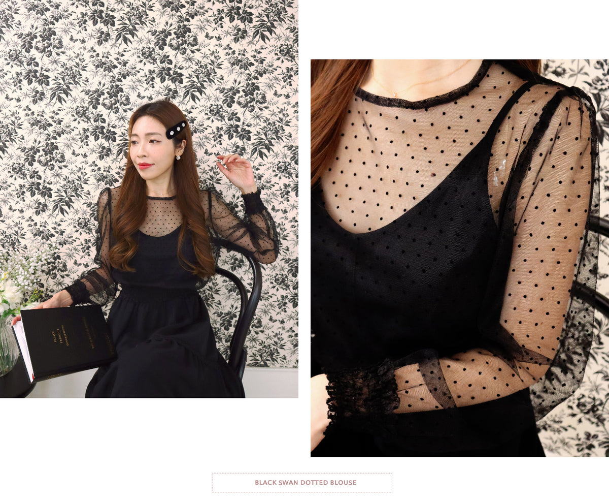 Black Swan Dotted Blouse