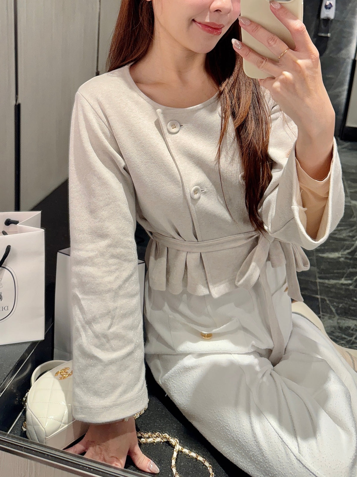 < M A D E > The Shinny Trench Cardigan