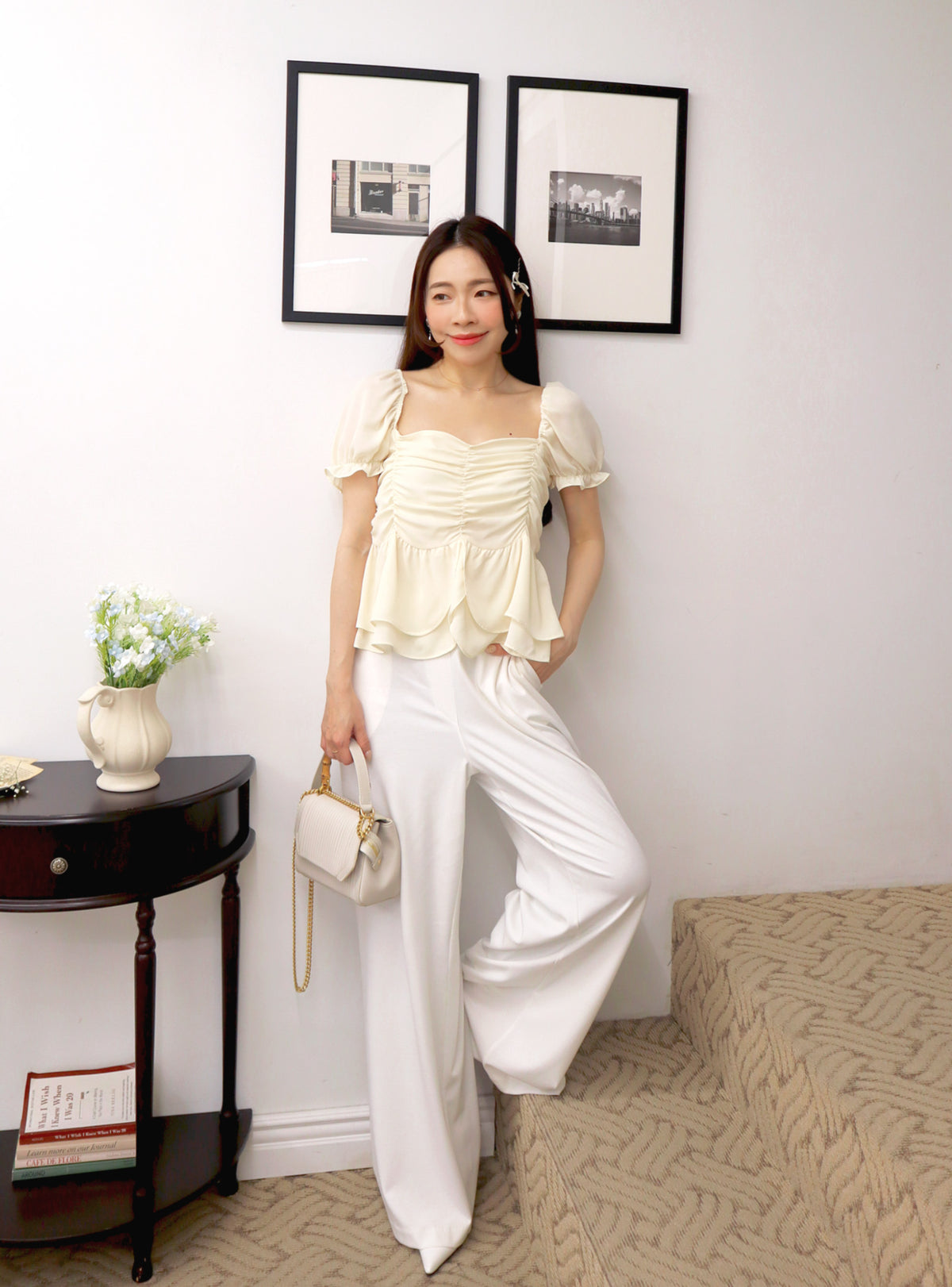 Custard Pie Chiffon Blouse