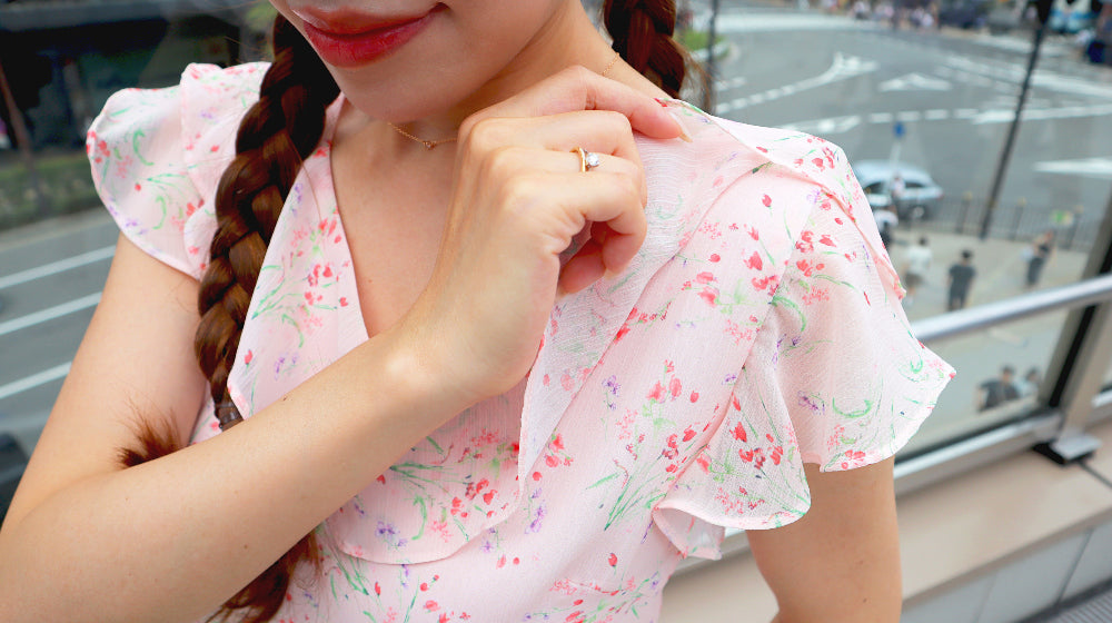 < M A D E > The Roseate Moment Chiffon Top