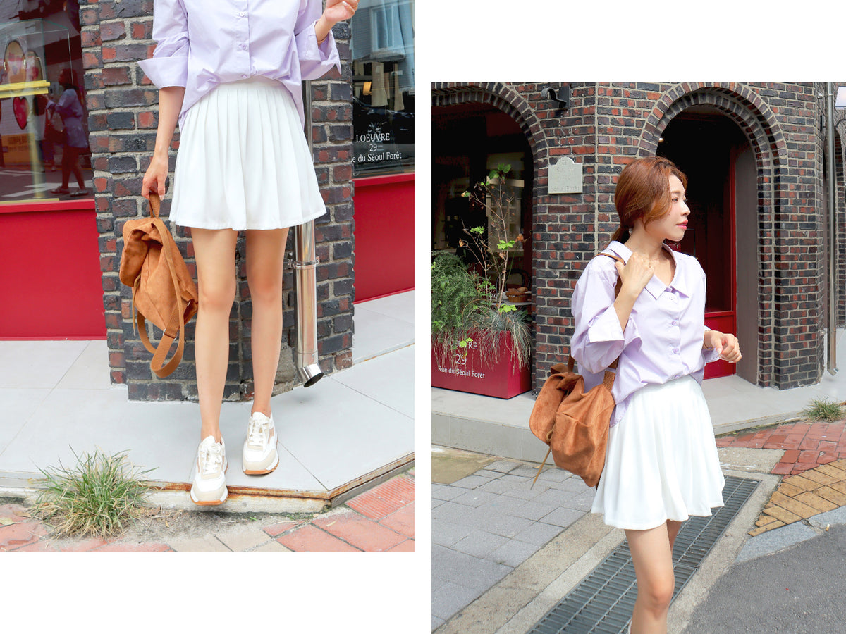 Pleated Low Waist Mini Skirt