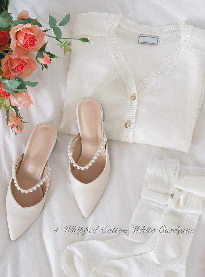 Whipped Cotton White Cardigan